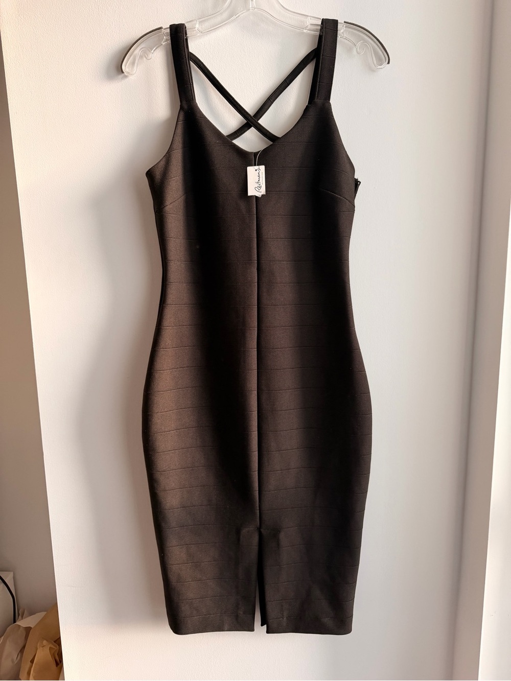 Reitmans Black Crossback Midi Bodycon Dress